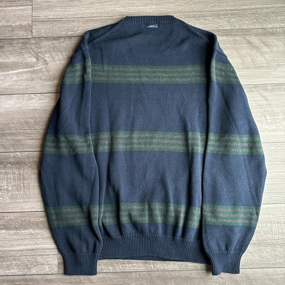 Men’s Nautica, navy, green, gray knitted crewneck sweater size large - Picture 4 of 6
